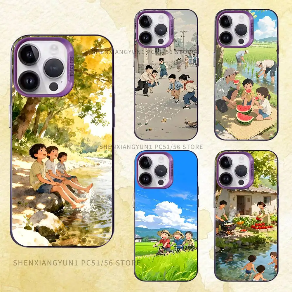 

Cute Leisurely Children Case iPhone 17 16e 16 15 14 13 12 11 Pro Max X XS Air Plus Back Cover