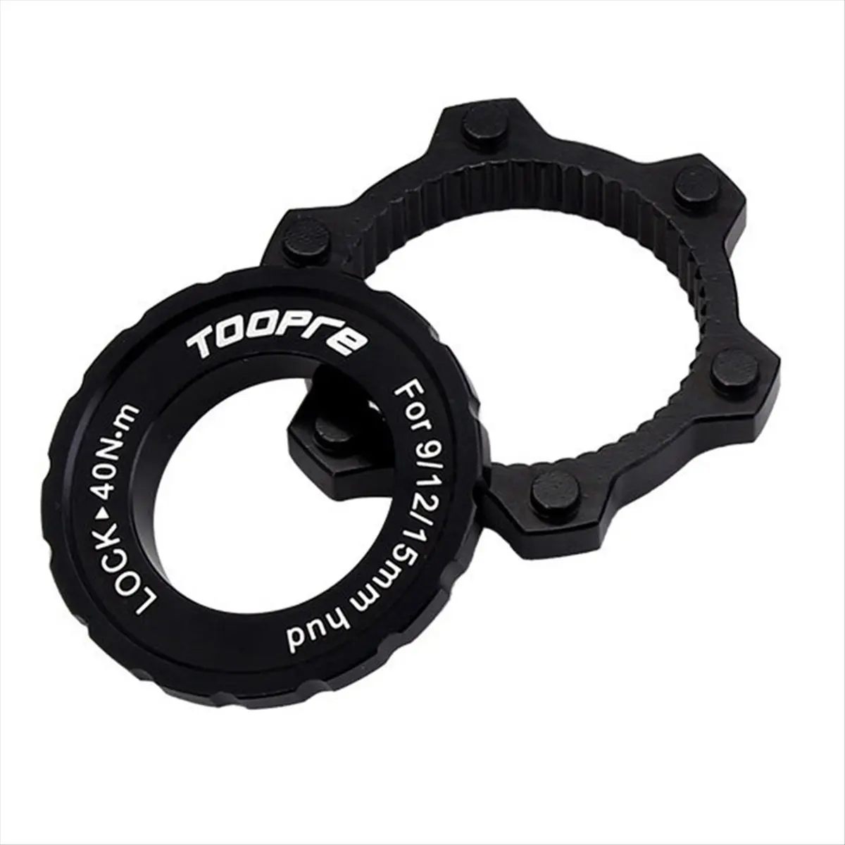 ABME  Bicycle Disc Lock Cover Middle Lock Center Lock for Road Bike Six Spike Disc to Center Lock Conversion Ring Black