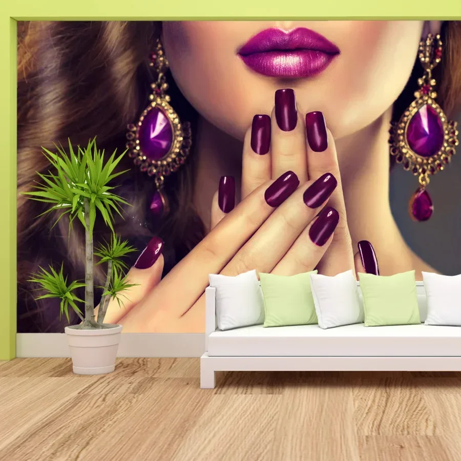 Custom Wall Papers Home Decor Peel and Stick Wallpaper Contact Paper Wallpapers for Living Room SPA Nail Beauty Salon Shop Mural