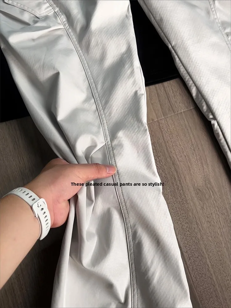 Cleanfit Light Grey Deconstructed Patchwork Men's Workwear Pants Three-Proof Quick-Dry Ice Silk Climbing Outdoor Mountain Pants