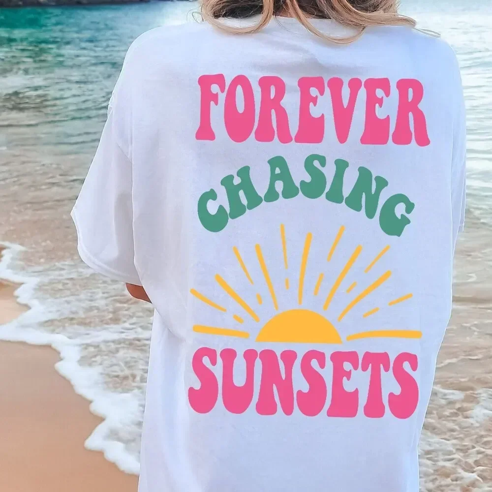 Forever Chasing Sunsets Svg Png Summer T Shirt Design Sunset Aesthetic Trendy Instant Download Digital Files
