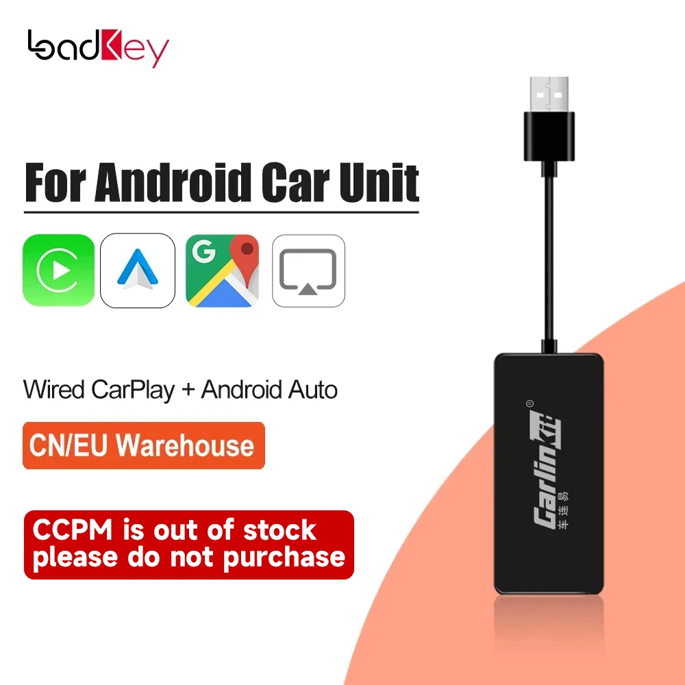 LoadKey & Carlinkit Android Auto pour CarPlay Dongle, Filaire, USB, Plug and Play, Refit, Android Navigation First, Smart Link