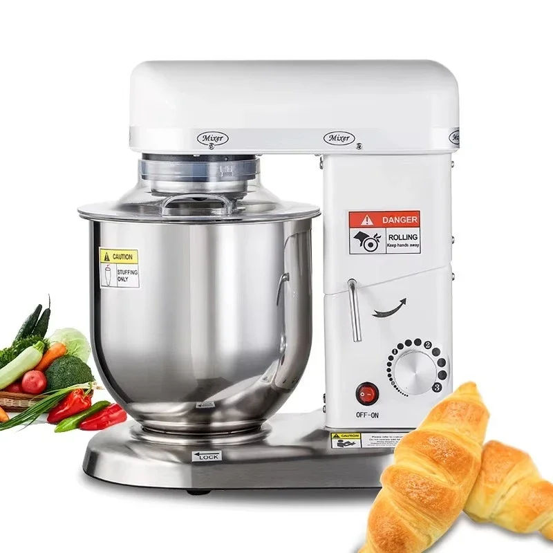 Household Dough Mixer, 5L 7L 10L Stainless Steel Bowl Stand Food Mixer for Kitchen Baking