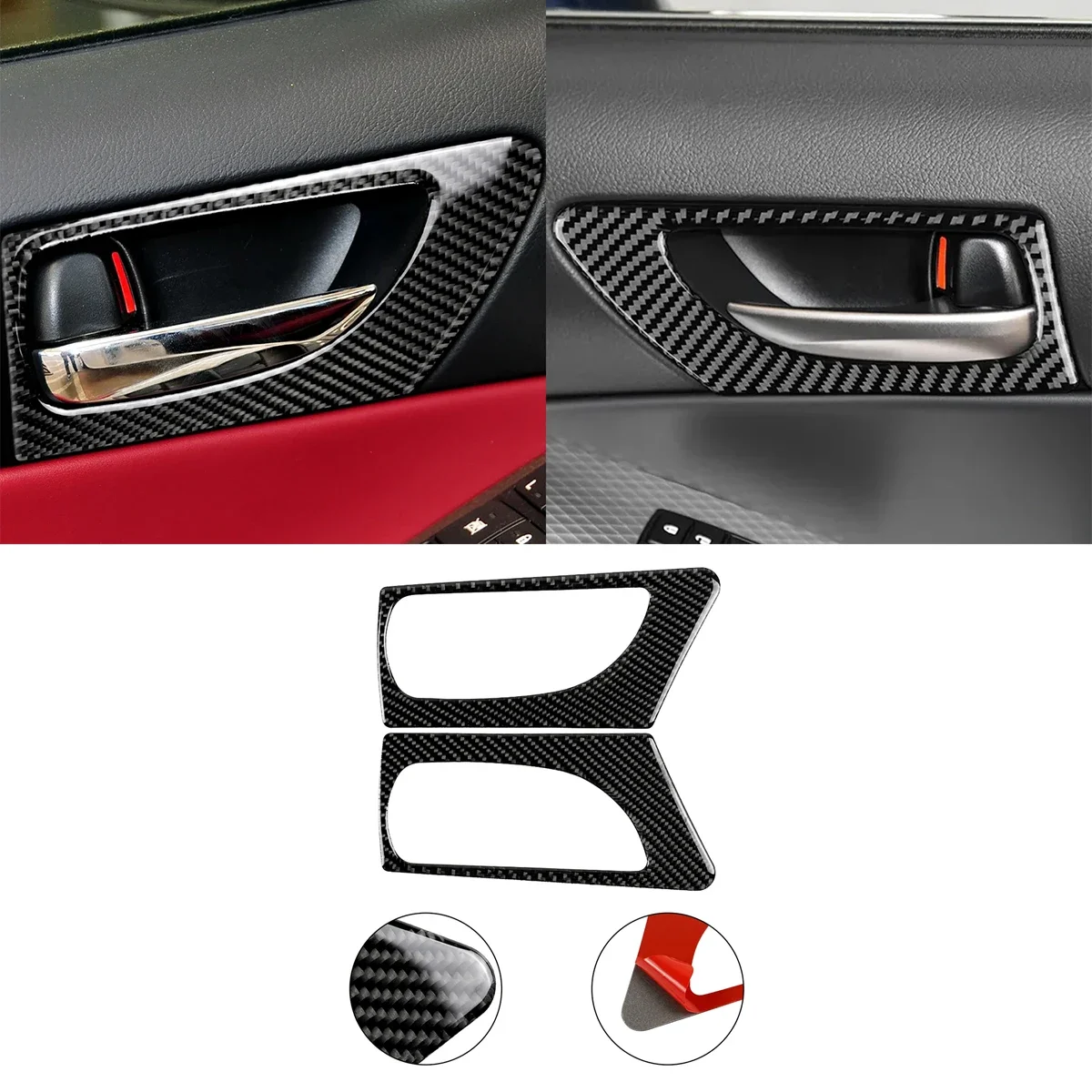 

Real Carbon Fiber Sticker For Lexus IS250 300 350 200T 2013-2019 Car Front Door Handle Frame Cover Interior Trim Accessories