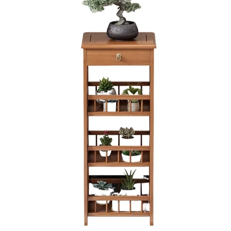 

Non-Solid Wood Chinese Style Floor Standing Plant Rack, Modern Indoor Pot Holder Balcony, Elegant Greenery Display Shelf