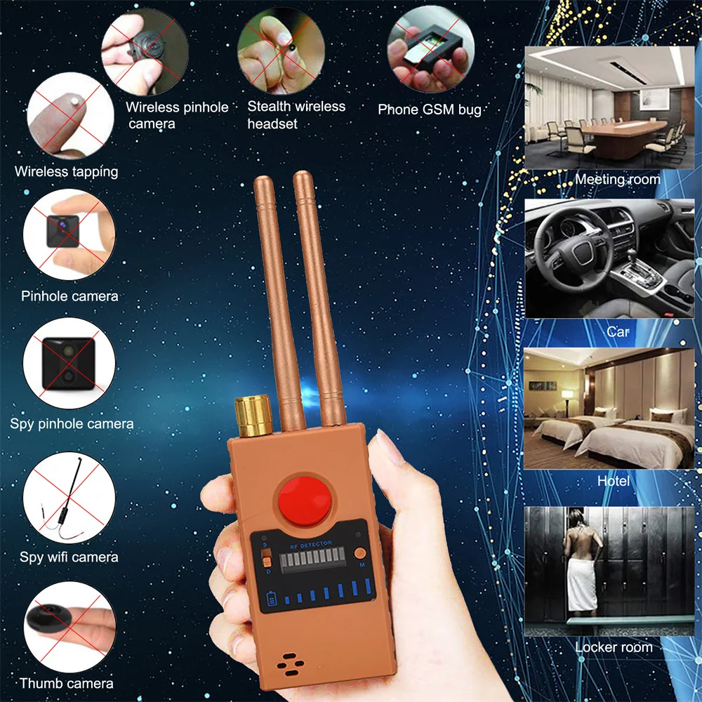 Professional RF Signal Detector Anti-spy Hidden Camera Bug Detect Spy Camera GPS Lens Tracker RF Signal GSM Audio Finder Scanner