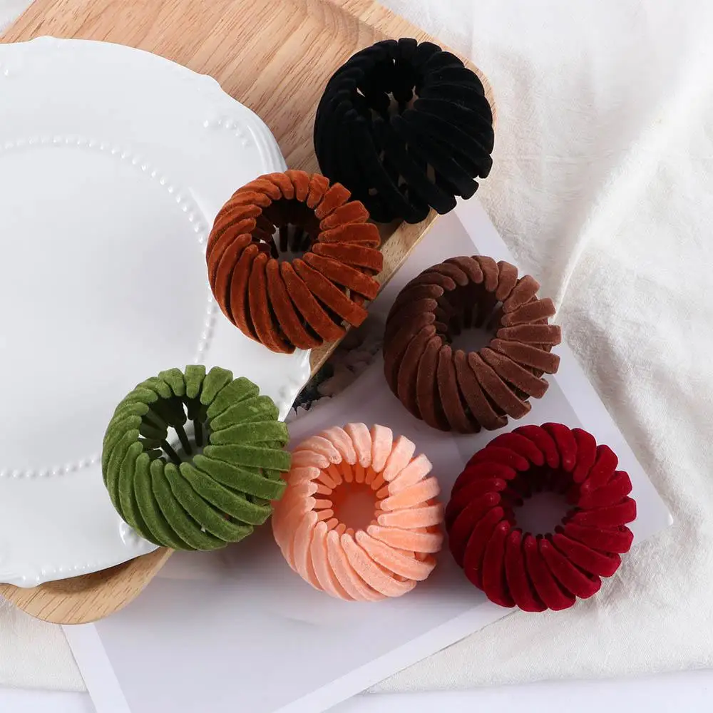 Disk Hair Friends Meatball Head Fashion Hair Fixed Velvet Hair Claw Hair Accessories Bird Nest Bun Maker Ponytail Buckle