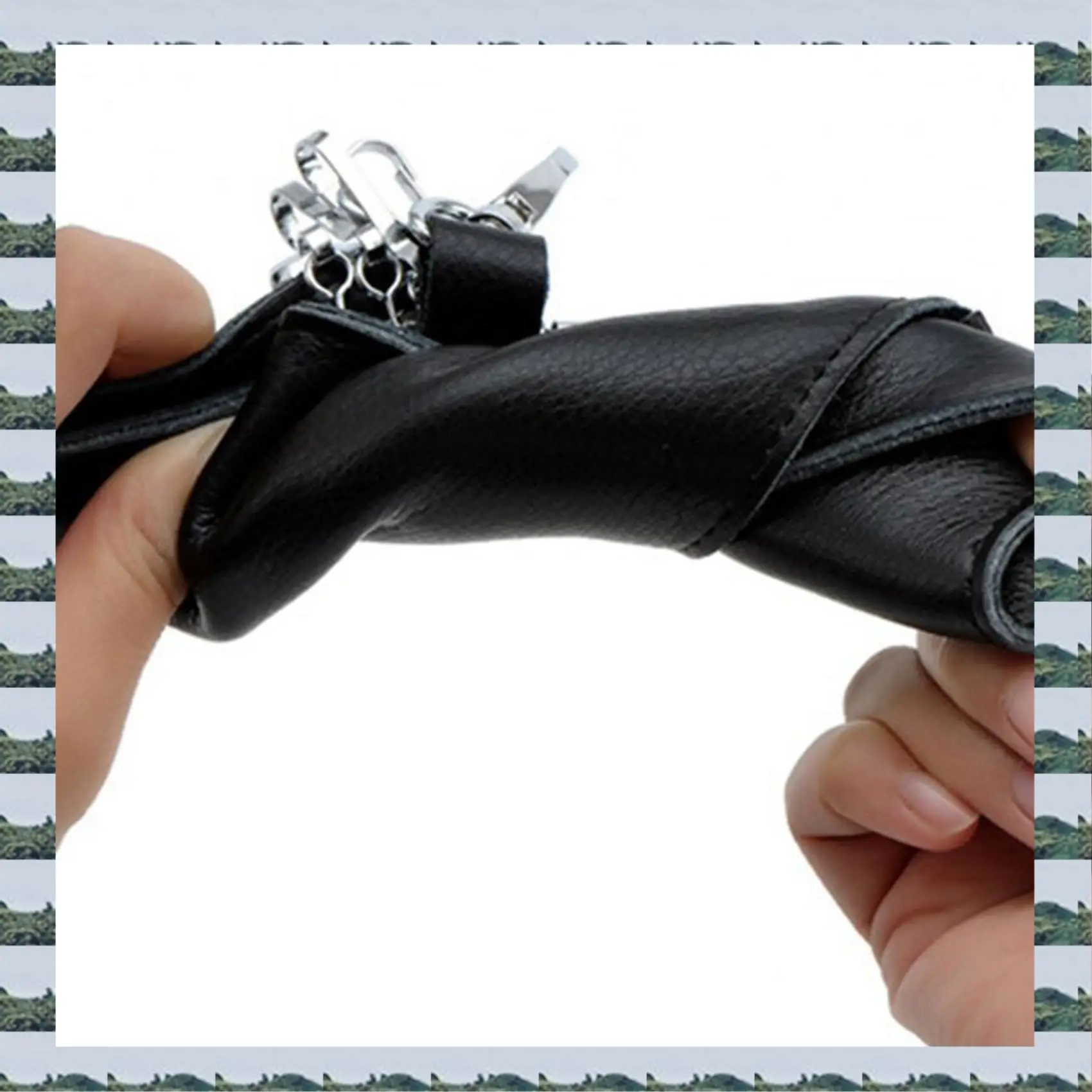 ABQR 3X Keychain Men Women Key Holder Organizer Pouch Car Key Bag Wallet Housekeeper Key Case Mini Card Bag Black