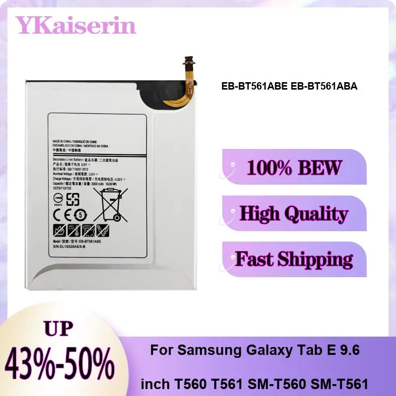 

Tablet Battery EB-BT561ABE EB-BT561ABA 5000Mah For Samsung Galaxy Tab E 9.6 Inch T560 T561 SM-T560 SM-T561