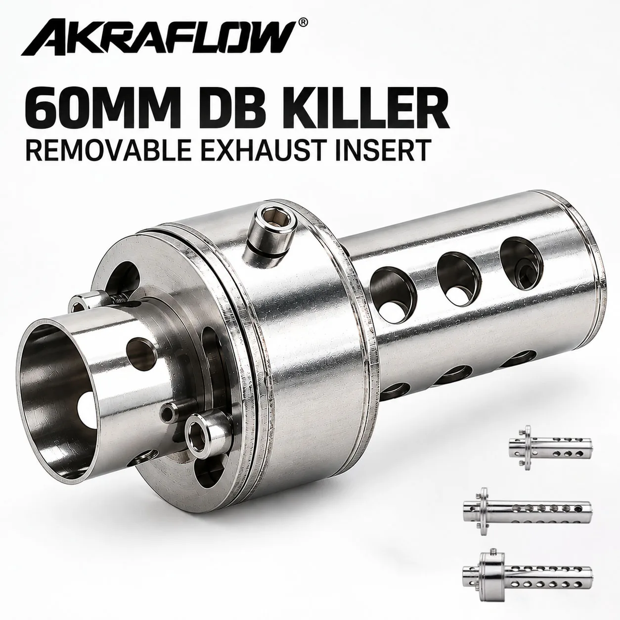 60MM Adjustable Universal Motorcycle Exhaust DB Killer Muffler Insert Baffle Sound Reducer Removable Replacement Accessories