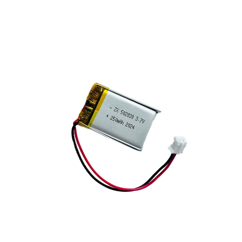 502030 bateria 250mAh 3.7V akumulator litowy wielokrotnego ładowania z wtyczką Jst PH 2.0mm 2pin do rejestrator jazdy MP3 MP4 GPS