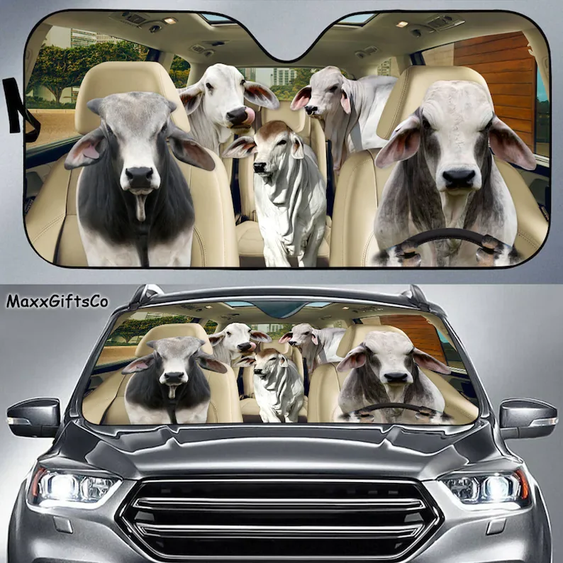 

Brahman Cattle Car Sun Shade, Brahman Cattle Windshield, Family Sunshade, Car Accessories, Brahman Cattle Lovers Gift, Car Decor