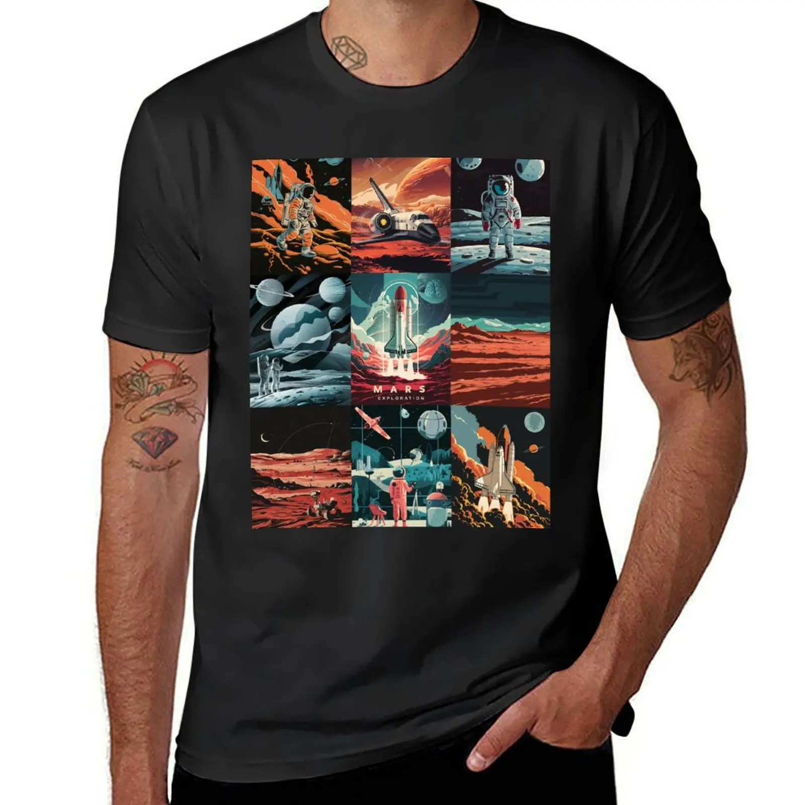 

Mars Exploration - Space mission T-Shirt custom t-shirts cotton graphic tees plus sizes Men's cotton t-shirt