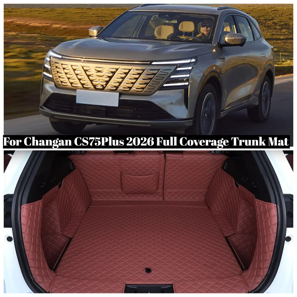 Full Coverage Trunk Mat Cargo Liner for Changan CS75Plus 2026, Custom Fit Rear Boot Protector Car Accessories Cargo Liner