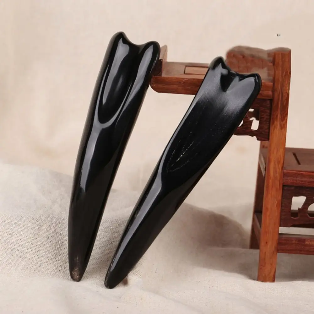 

Large Massage Scraping Bar Natural Handhold Black Buffalo Horn Massage Stick Nose Scraping Tool Trigger Point