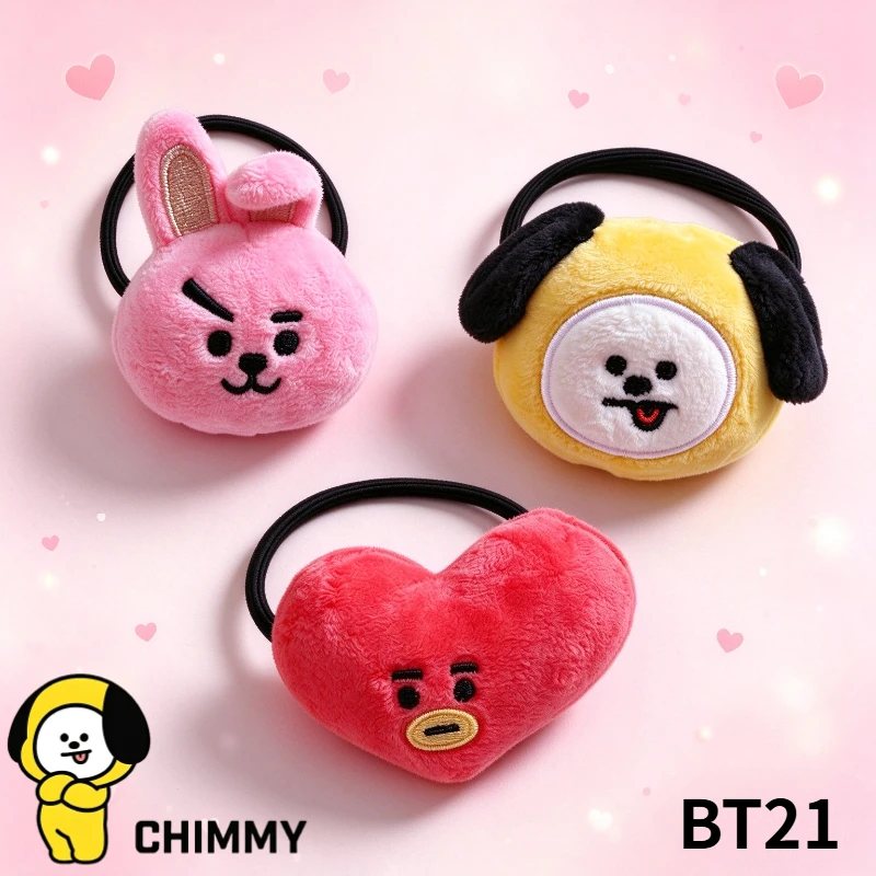 BT21 tata ‌cooky cartoon plush doll hair tie kawaii headband ponytail hair accessories bracelet animation peripheral wholesale