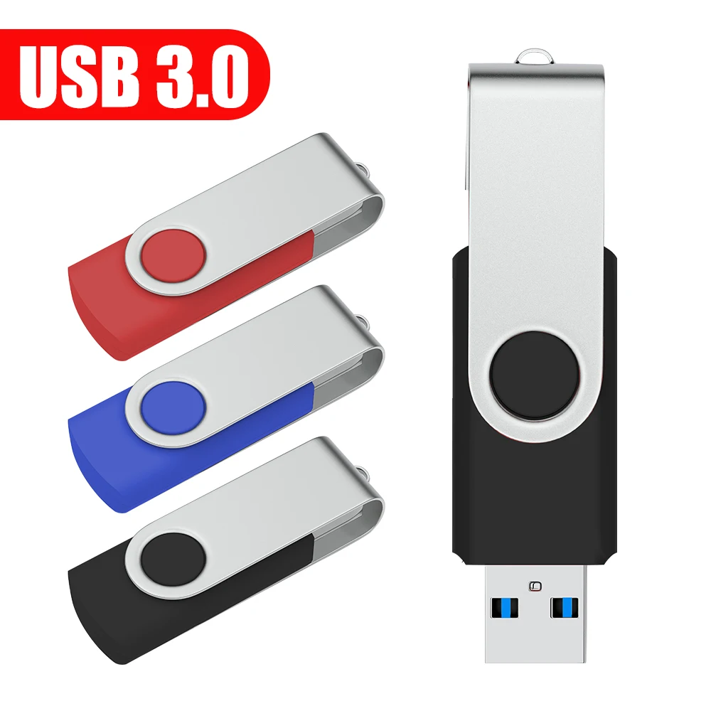 

USB 3.0 Flash Drive 128GB 64GB 32GB 16GB 8GB Swivel Design Pen Drive Pendrives Cle USB 3.0 Portable Memory Stick Gift U Disk