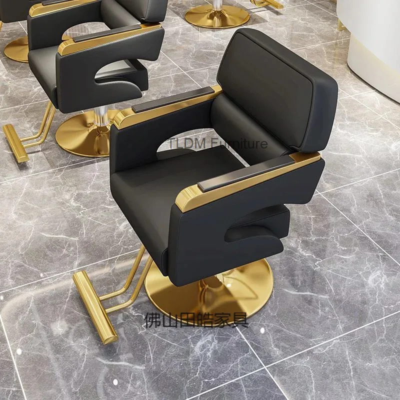 Dying Barber Chair Pedicure Spa Designer Rolling Professional Barber Chair Soft Backrest Salon Perming Furniture Silla XYBC