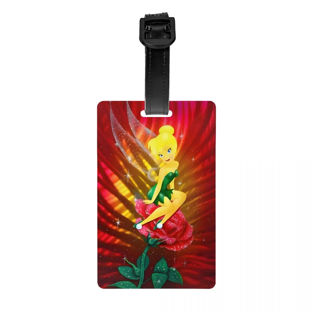 

Custom Tinker Bell Cute Cartoon Luggage Tag With Name Card Privacy Cover ID Label for Travel Bag Suitcase