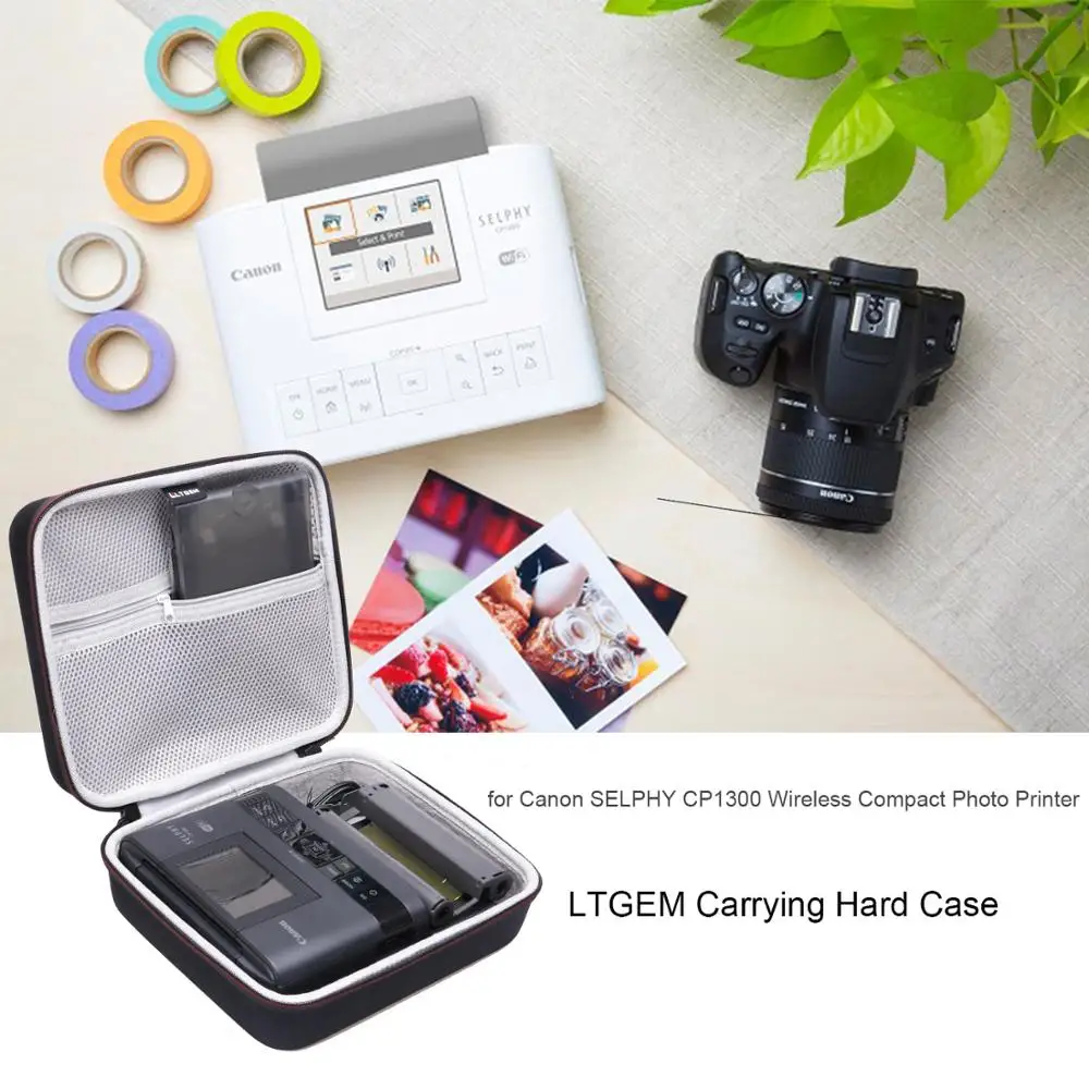 LTGEM EVA Hard Case for Canon SELPHY CP1200 & CP1300 Wireless Compact Photo Printer - Travel Protective Carrying Storage Bag