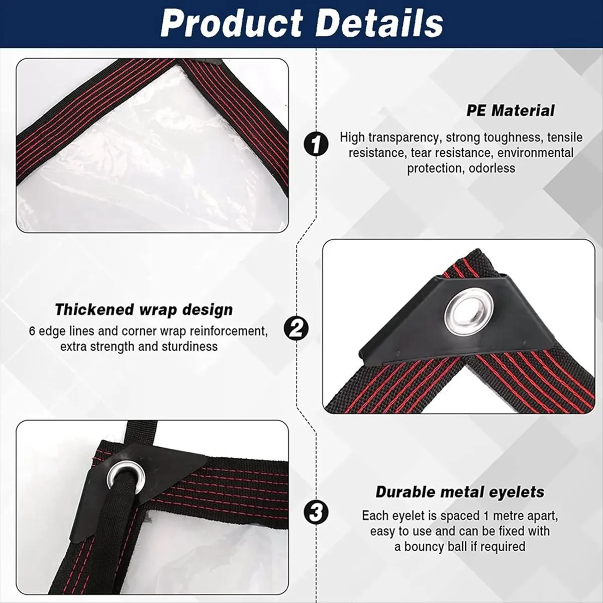 REST Tarp Waterproof - Clear Heavy Duty Tarps, Outdoor Transparent Cover 2x4m