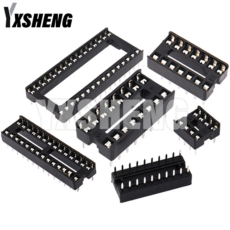 10 szt. IC-socket 2,54 mm kontakt 8 14 16 18 20 24 28 40 pin DIP-gniazdo chipowe DIP6 DIP8 DIP14 DIP16 DIP18 DIP20 DIP28 DIP40