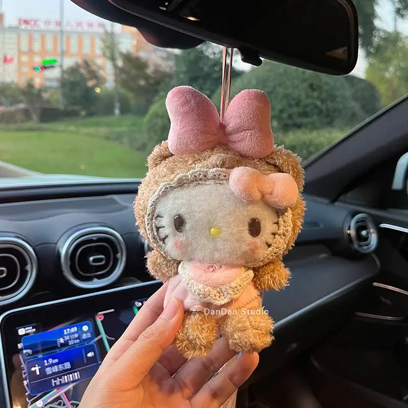 

Sanrio Hello Kitty Car Hanging Decoration Cute Cartoon Plush Car Pendant New Gift Seat Belt Cover