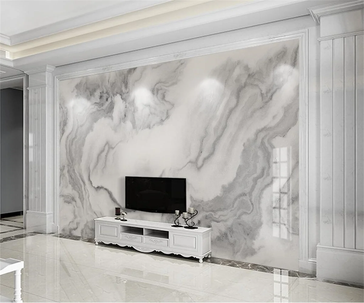 Photo Wallpaper Modern Simple White Marble Texture Murals Living Room TV Sofa Bedroom Background Wall Decor Luxury Wallpaper 3D