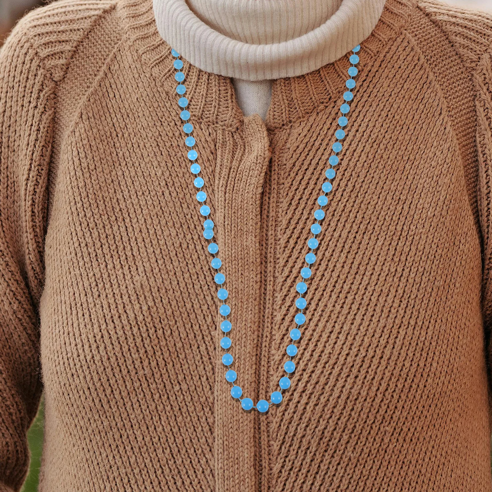 

12Pcs Retro Style Plastic Beaded Necklace Masquerade Party Favors Holiday Celebration Lightweight Comfortable Durable