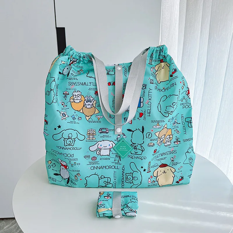 

Sanrio cartoon environmental shopping bag big capacity hello kitty foldable handbag super light supermarket travel business trip