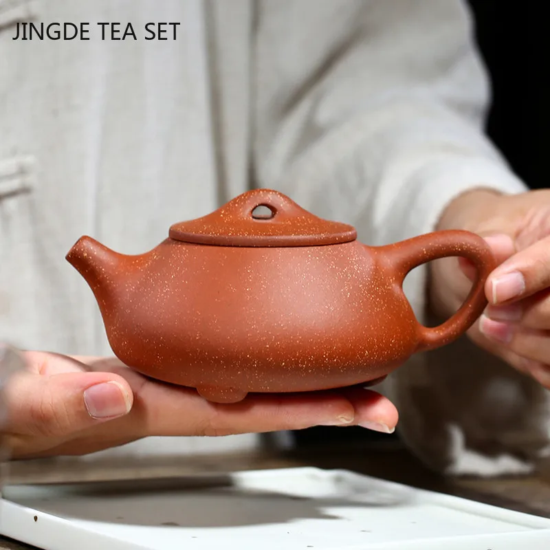 

Yixing Stone Scoop Tea Pot Purple Clay Teapot Raw Ore Beauty Kettle Master Handmade Teaware Chinese Tea Ceremony Gifts 240ml