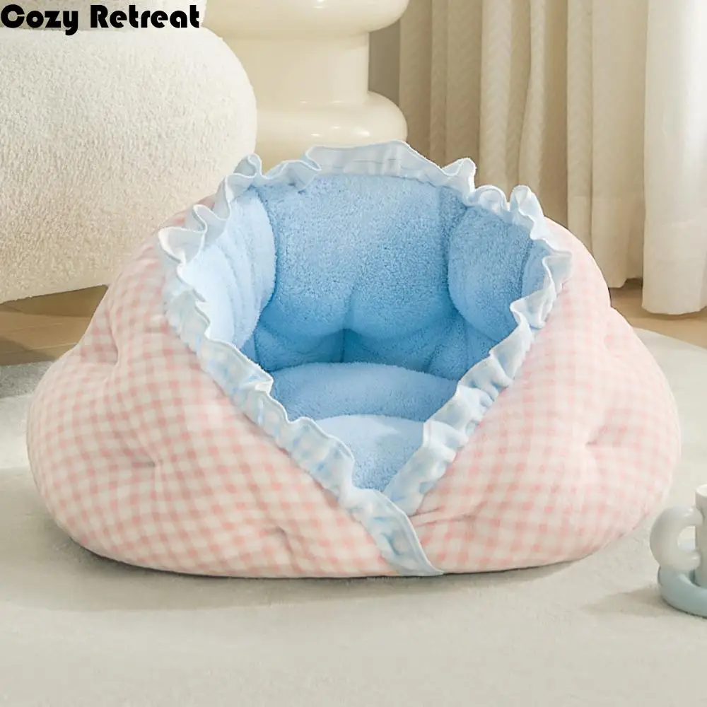 

Universal Semi-surrounded Cat Plush Nest Comfortable Breathable Warm Pet Bed Soft Cat Sleeping Mattress for Cats Puppies