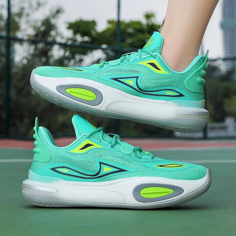 Men's Basketball Shoes Breathable Cushioning Non-Slip Wearable Runing Shoes Gym Training Athletic Basketball Sneakers for Men