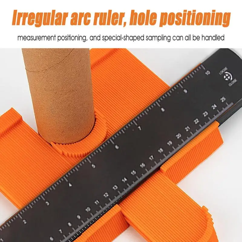 Wider Contour Gauge Duplicator Double-Sided Woodworking 10 Inch Ruler With Lock for Curved Shapes