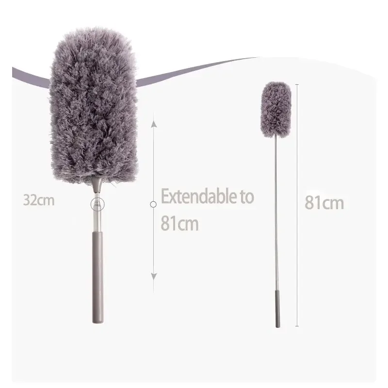 Retractable Duster Stainless Steel Long Handle Dusting Brush Car Household Cleaning Tools Microfiber Dust Chicken Feather image 6