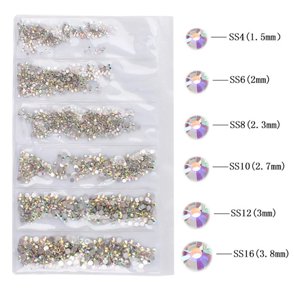 AA20-네일 아트 세트 불규칙한 크리스탈 다이아몬드 라운드 라인 석 플랫 바닥 곡선 블랙 핀셋 니퍼 왁스 도트 펜 도구