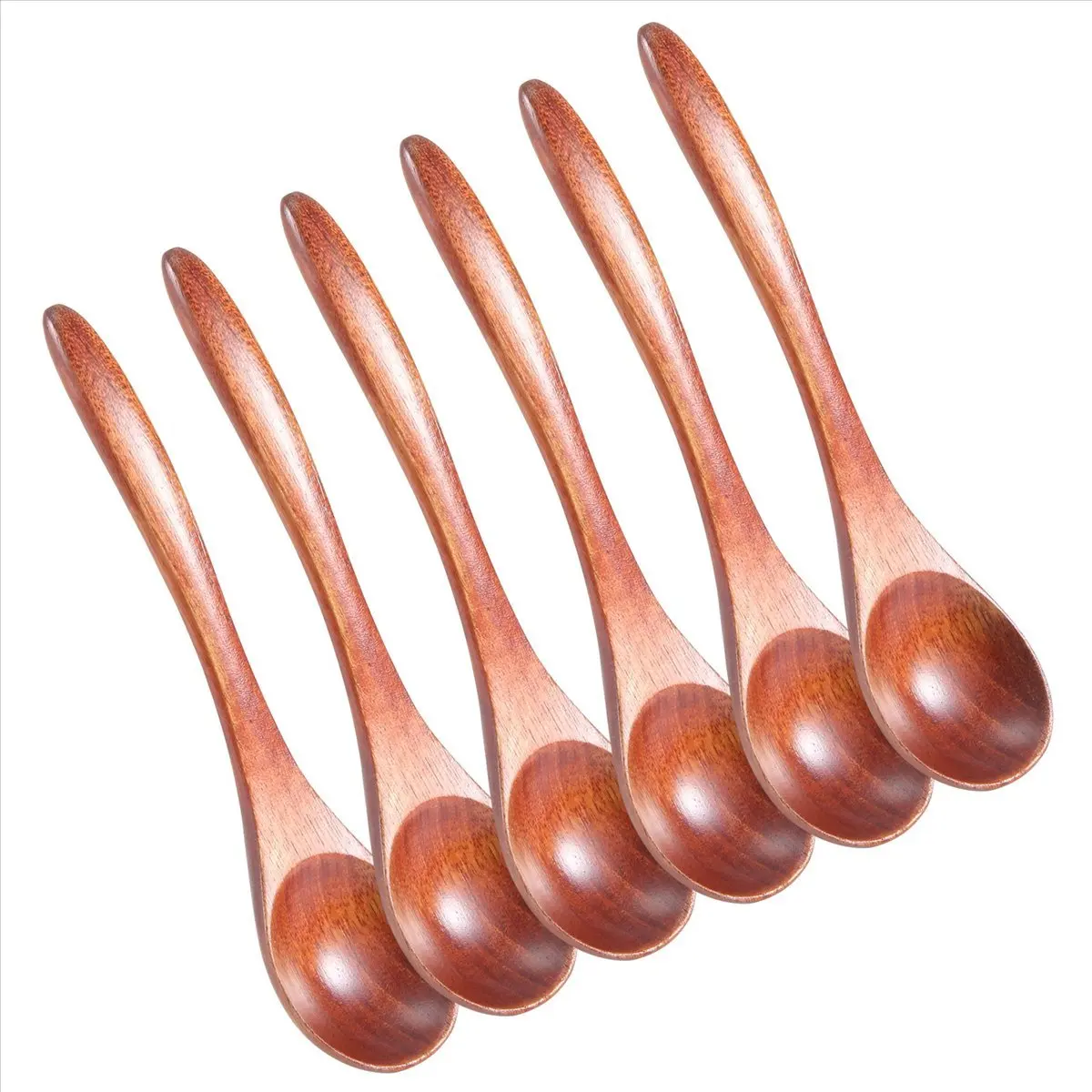 

A20M Small Wooden Spoons, 6Pcs Wooden Teaspoon for Cooking Small Condiments Spoon, Mini Wooden for Daily Use