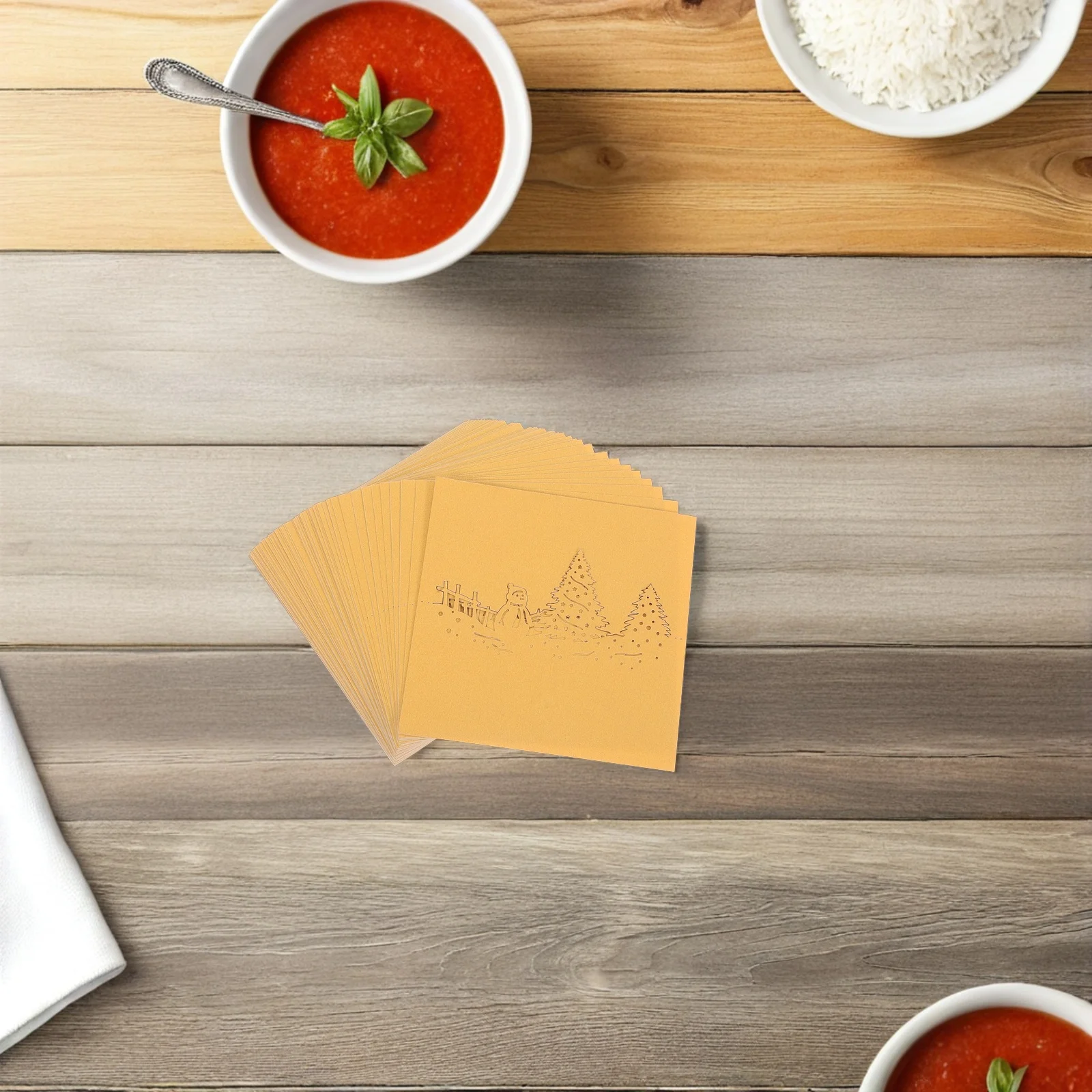 

50 Pcs Winter Christmas Snowman Table Card Dinner Party Decor Paper Guest Cards