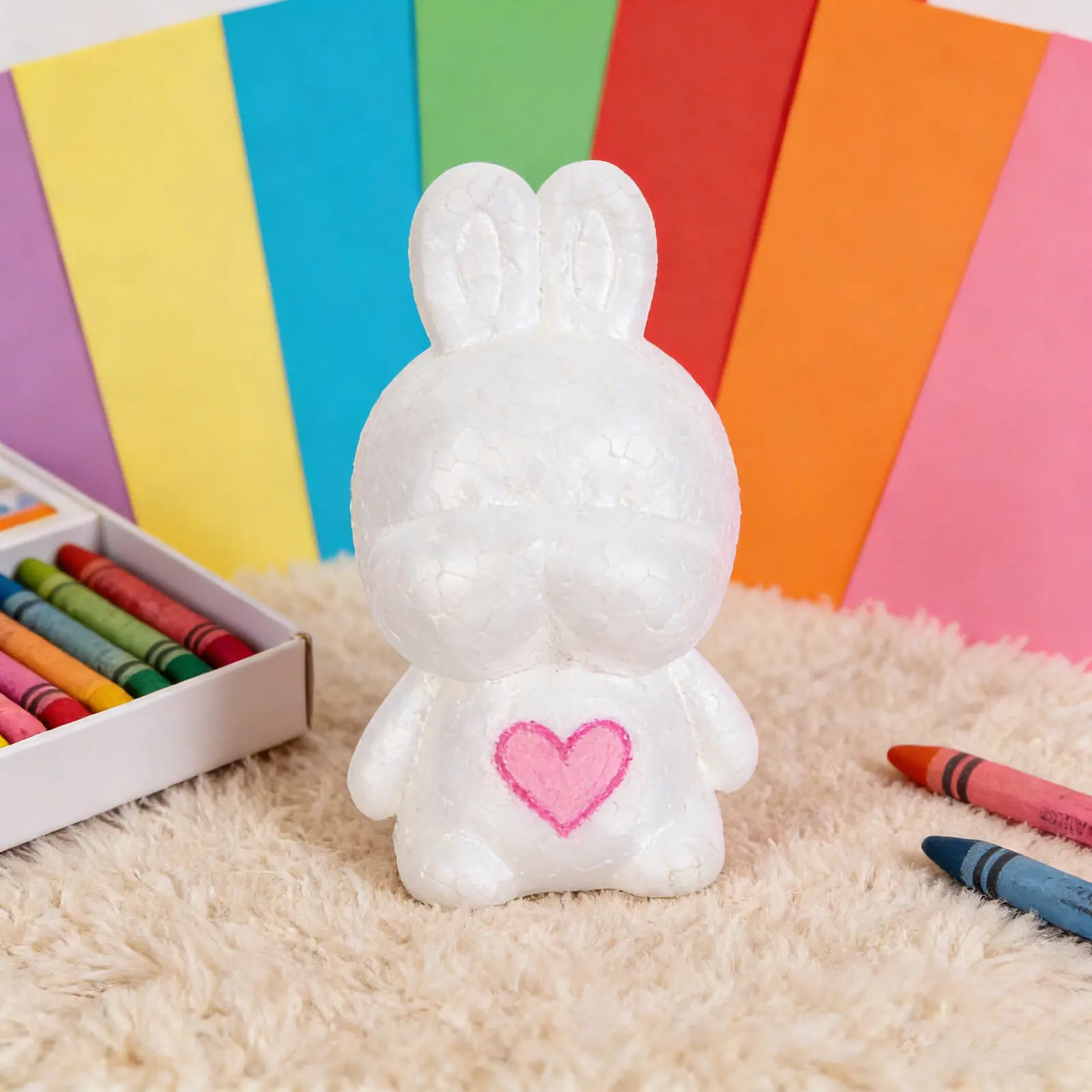 

Набор из 3 неокрашенных пасхальных кроликов из пенопласта для поделок, белые украшения для весенней вечеринки, материалы для пасхального творчества