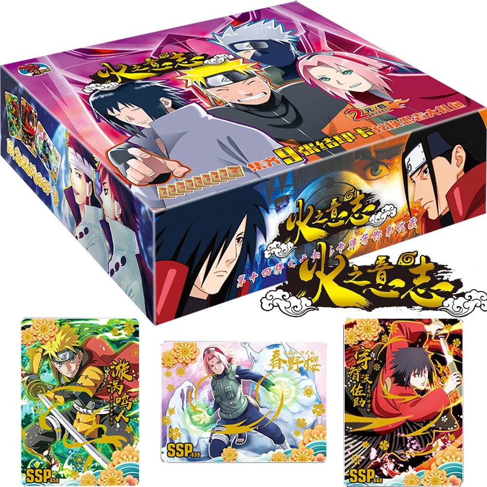 

Little Dinosaur NARUTO Collection Card For Children Hatake Kakashi Uchiha Sasuke Burst SSP Rare Limited Game Card Table Gifts