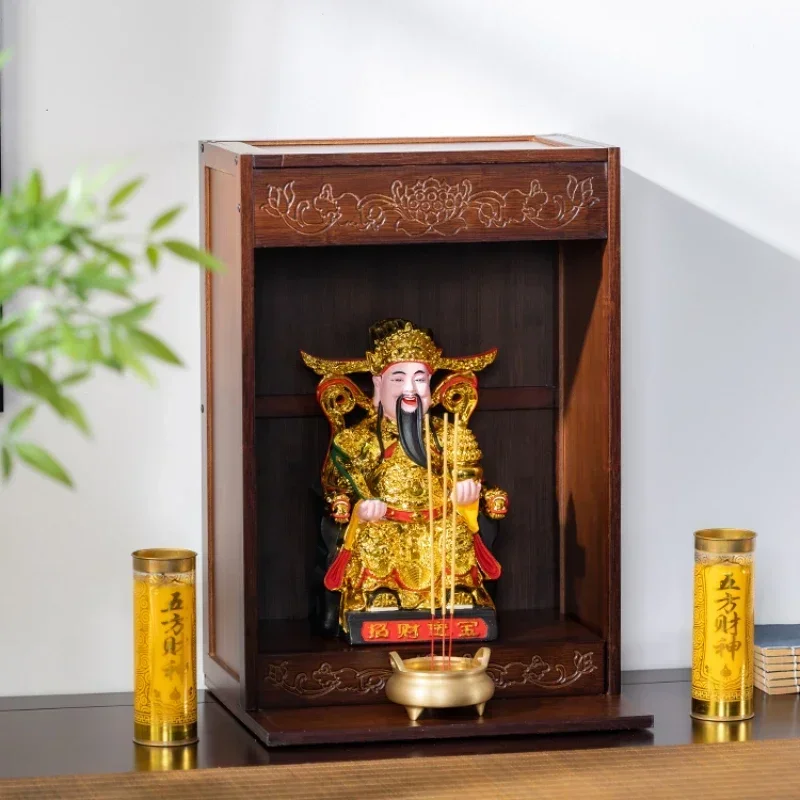 

Household Buddha Cabinet Altar God of Wealth Buddha Shrine Guanyin Bodhisattva Buddha Statue Altar