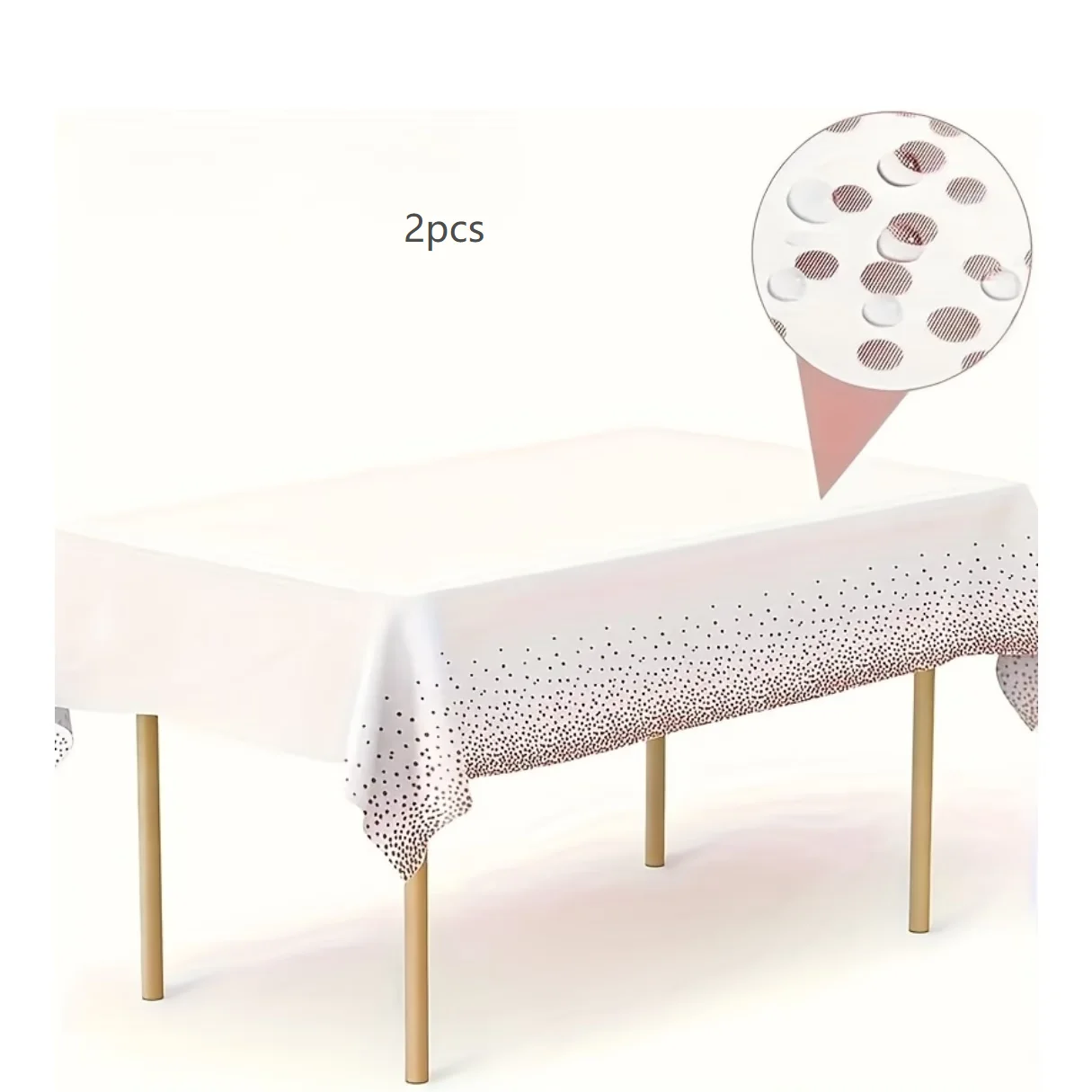 2 Pieces, Rose Gold Tablecloth, Rose Gold Dot Disposable Tablecloth, Plastic Tablecloth, Rose Tablecloth, Plastic Tablecloth, Barbecue Paper Tablecloth, Party Supplies, Exquisite Dining Decoration, Wedding Decoration