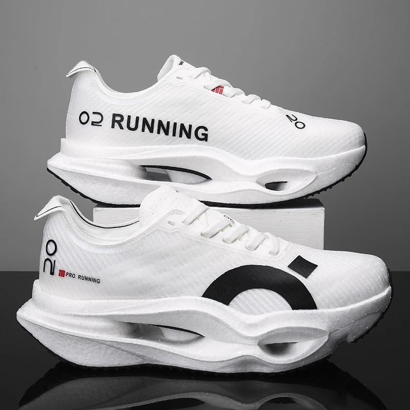 Zapatillas deportivas para hombre, ideales para maratones, con plantilla de carbono, amortiguación de aire, transpirables, ligeras y cómodas. Zapatillas deportivas antideslizantes para mujer.