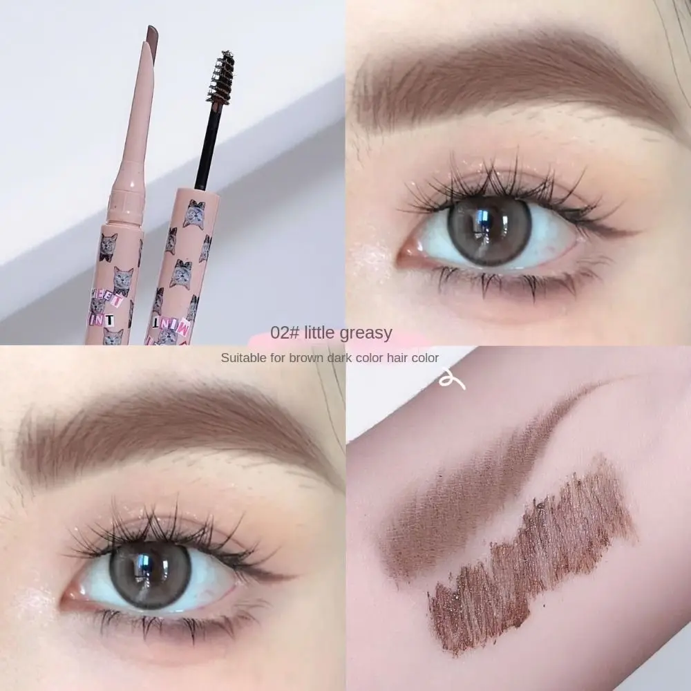 Wild Eyebrows Double Head Eyebrow Pen Natural Quick-drying Eyebrow Tint Cream Waterproof Long Lasting Razor Shape Brow Pencil