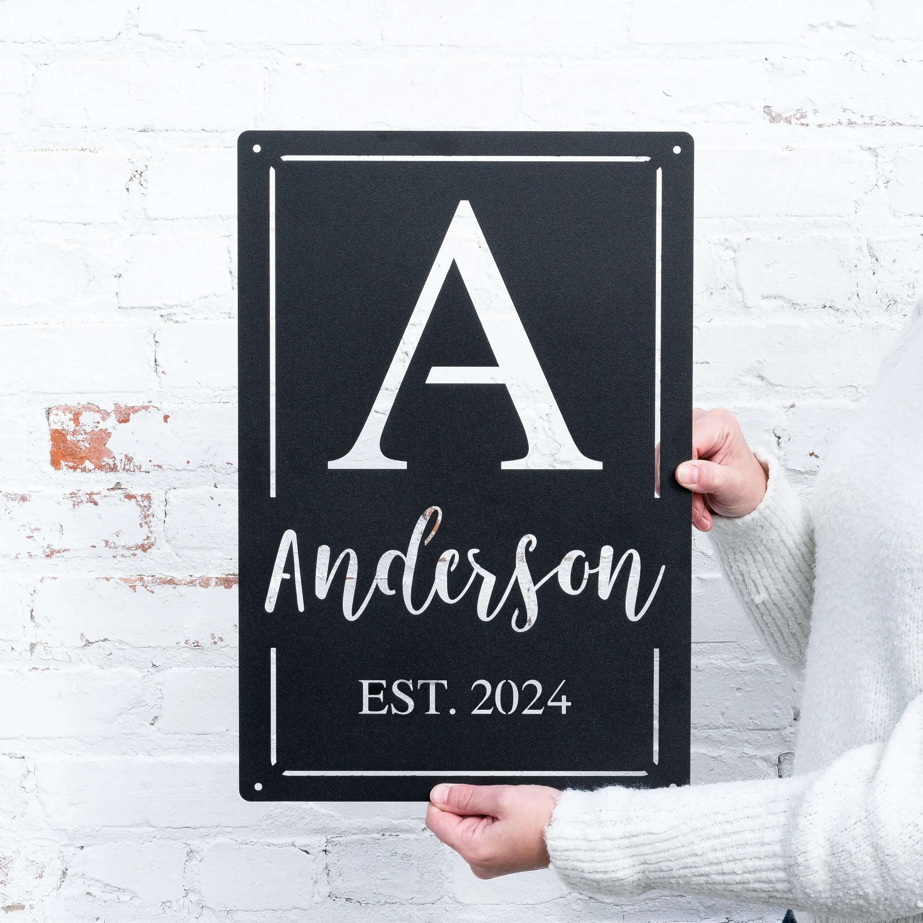 Custom Metal Letter Monogram Established Family Name Wall Monogram Sign Couples Gift Letter Decor Wedding Gift Bridal Shower