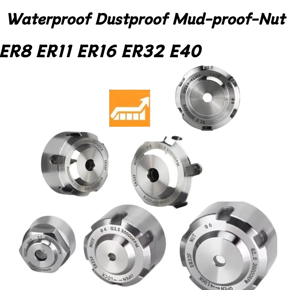 ER Mudproof Nut ER11 ER16 ER20 ER25 ER32 ER40 Dustproof  ER Waterproof Nut Mudproof Nut Tool Holder Bracket Tool Collet Chuck