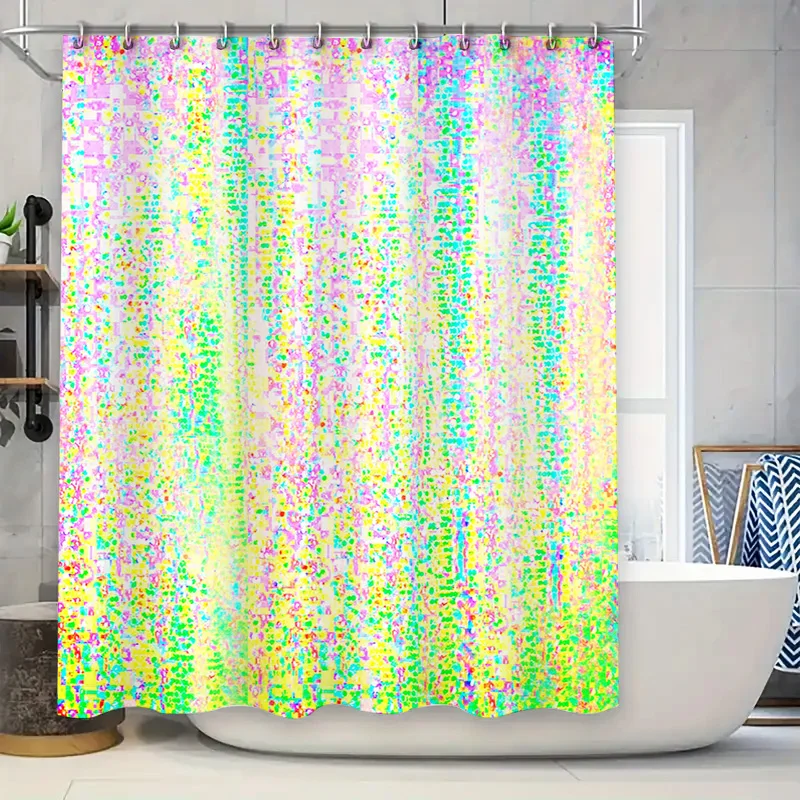 

Bright Colorful Shower Curtain Waterproof Bathroom Decor Printed Waterproof Shower Curtains for Bathtub 180x243cm Pink Yellow Gr