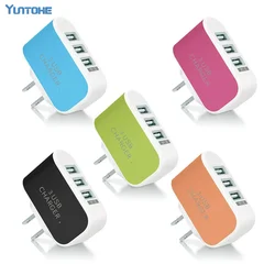 100pcs US EU Plug 3 USB Wall Chargers 5V 3.1A LED Adapter Travel Convenient Power Adaptor with Triple USB Ports For Mobile Phone