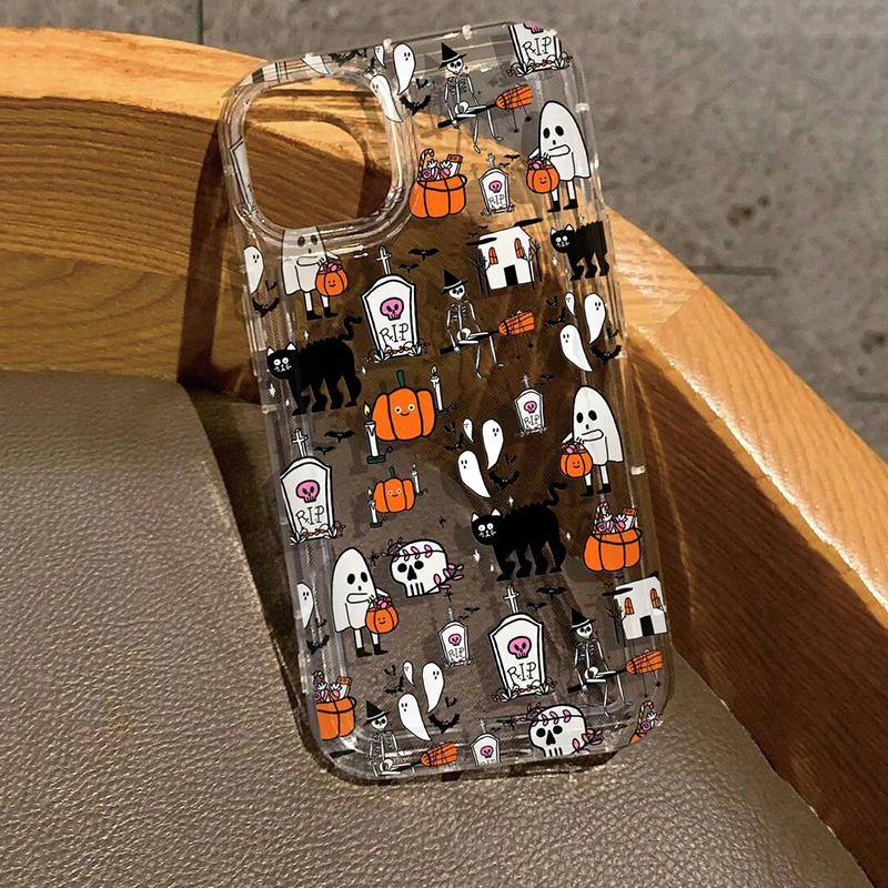 Redmi Note 13 11 12 Pro Plus 5G Cute Halloween Pumpkin Ghost Phone Case for Xiaomi Redmi Note 11S 12S 10S 9S 9 12C 13C 4G Cover