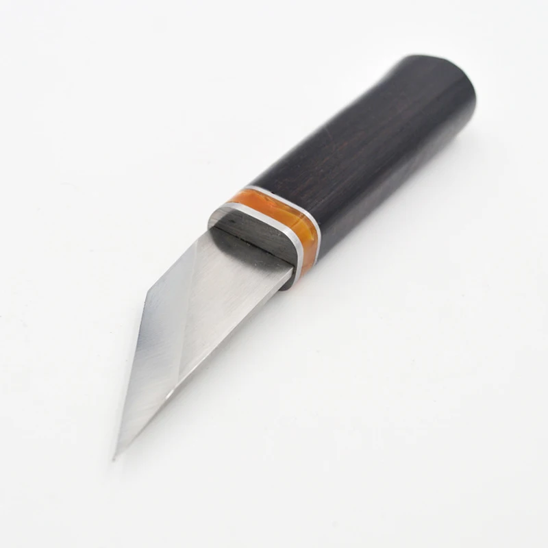 Professional Leather Cutting Knife Sharping Skiving Tool with Wooden Handle DIY Tool Safety Leather Trimming Knife